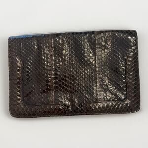 VTG Mitsubosi Ox Blood Red Reptile Skin Leather Clutch Purse Handbag No Strap